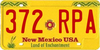 NM license plate 372RPA