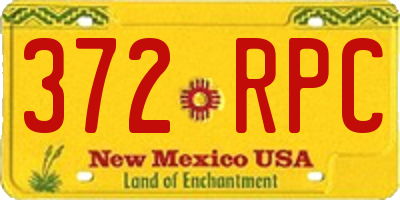 NM license plate 372RPC