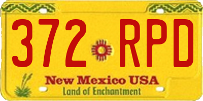 NM license plate 372RPD