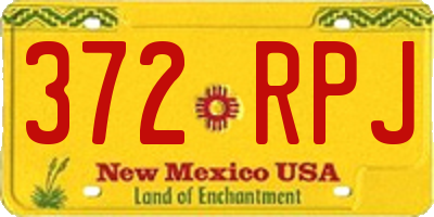 NM license plate 372RPJ