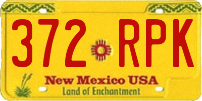 NM license plate 372RPK