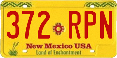 NM license plate 372RPN