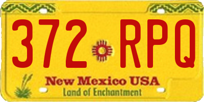 NM license plate 372RPQ