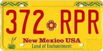 NM license plate 372RPR