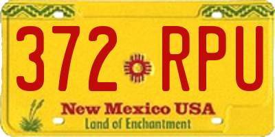 NM license plate 372RPU