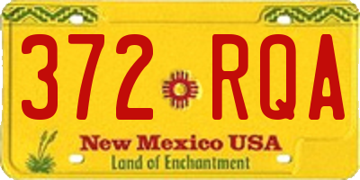 NM license plate 372RQA