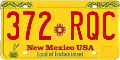 NM license plate 372RQC