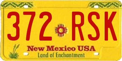 NM license plate 372RSK