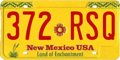 NM license plate 372RSQ