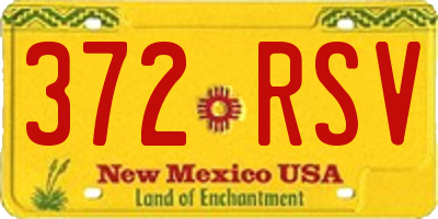 NM license plate 372RSV