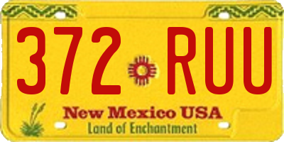 NM license plate 372RUU