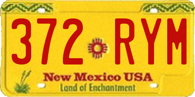 NM license plate 372RYM