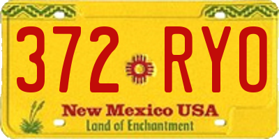NM license plate 372RYO
