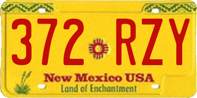 NM license plate 372RZY