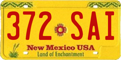 NM license plate 372SAI