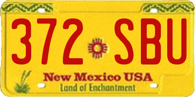NM license plate 372SBU