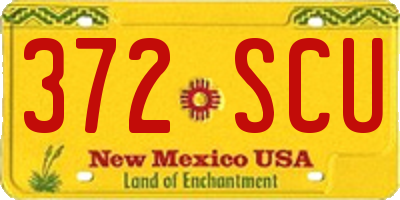 NM license plate 372SCU