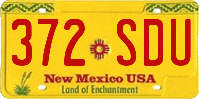 NM license plate 372SDU