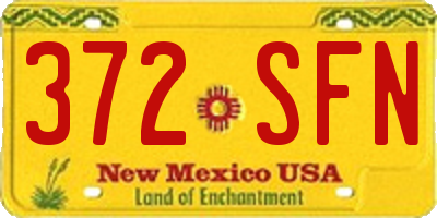 NM license plate 372SFN