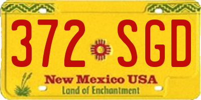 NM license plate 372SGD