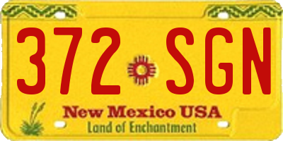 NM license plate 372SGN