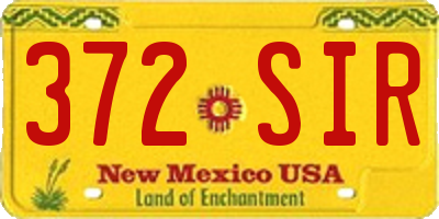 NM license plate 372SIR