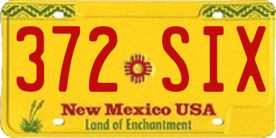 NM license plate 372SIX