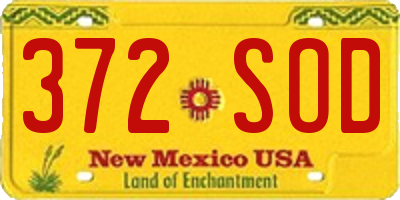 NM license plate 372SOD