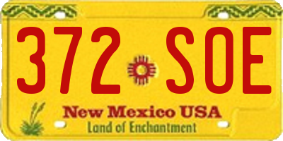 NM license plate 372SOE