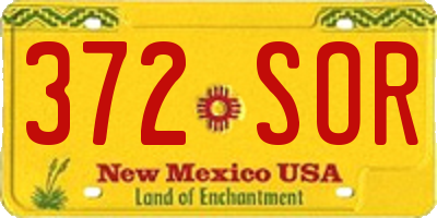 NM license plate 372SOR