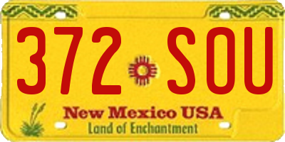 NM license plate 372SOU