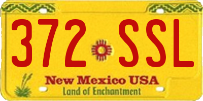 NM license plate 372SSL
