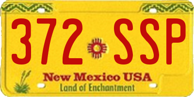 NM license plate 372SSP
