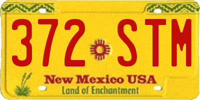 NM license plate 372STM