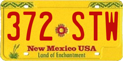 NM license plate 372STW