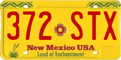 NM license plate 372STX