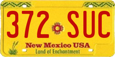 NM license plate 372SUC