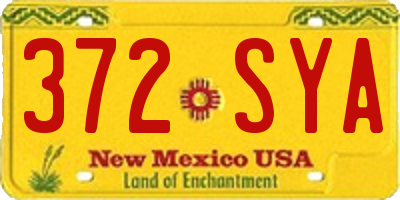 NM license plate 372SYA
