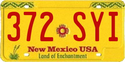 NM license plate 372SYI