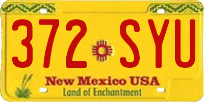 NM license plate 372SYU
