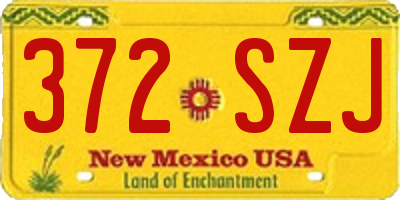 NM license plate 372SZJ