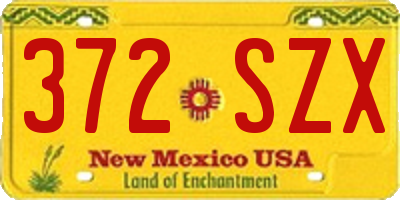 NM license plate 372SZX
