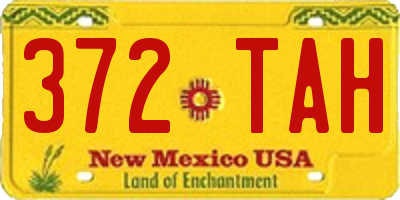 NM license plate 372TAH