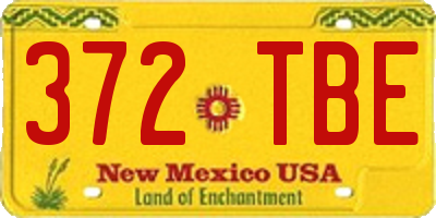 NM license plate 372TBE