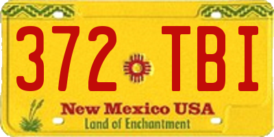 NM license plate 372TBI