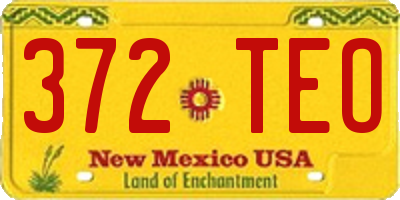 NM license plate 372TEO