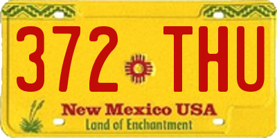 NM license plate 372THU