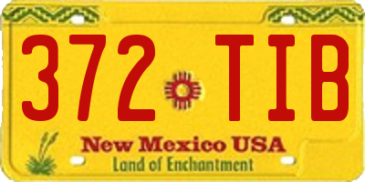 NM license plate 372TIB