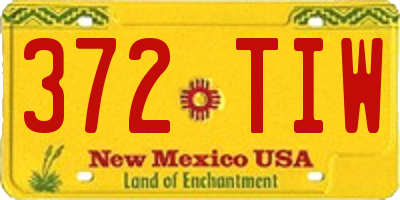 NM license plate 372TIW