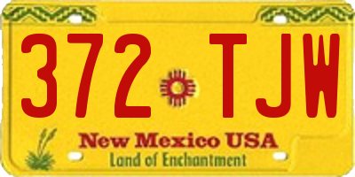 NM license plate 372TJW